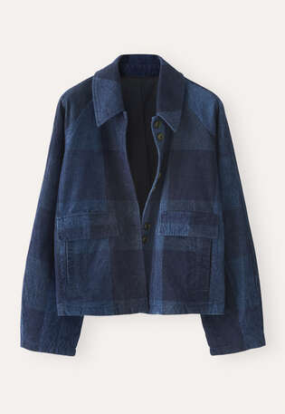 Checked jacket, Dark indigo, webstill