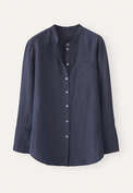 Long bib-detail shirt, Blue brown, webstill