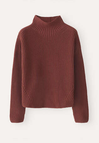 Funnel-neck sweater, Plum, webstill
