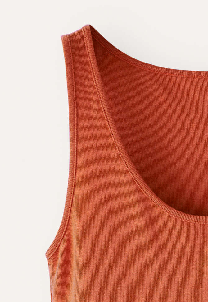 Ribbed vest, Chilli orange, completeTheLook
