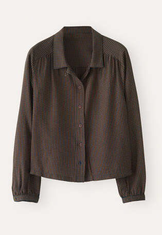 Checked blouse, Midnight coral, webstill