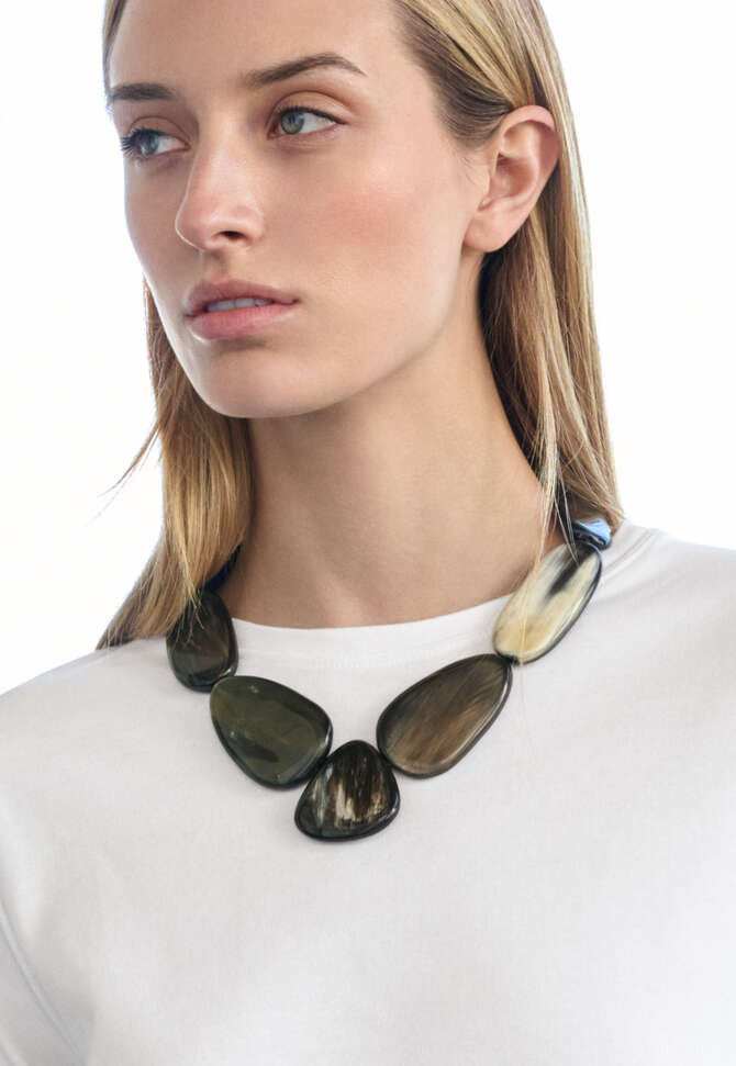 Necklace, Black natural, completeTheLook