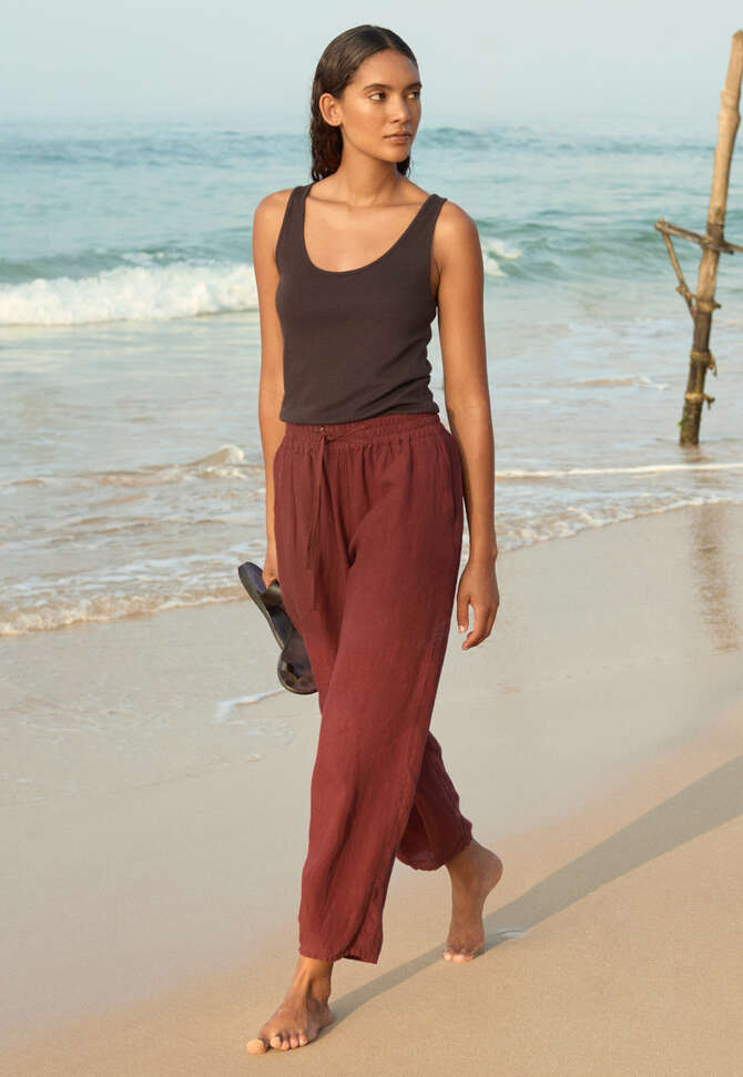 Ribbed vest, Dark chocolate, completeTheLook