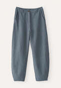 Striped dart-hem trousers, Petrol, webstill