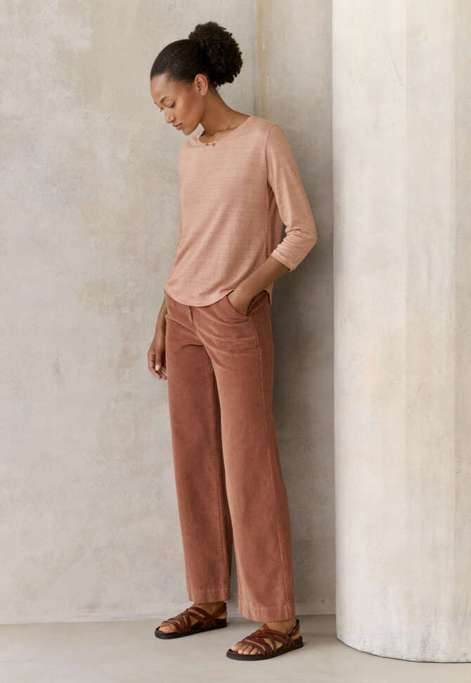 Wide-leg trousers, Dark terracotta, completeTheLook