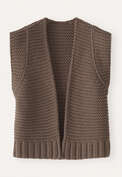 Hand-knitted waistcoat, Grey coffee, webstill