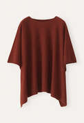Knitted poncho, Burnt red, webstill