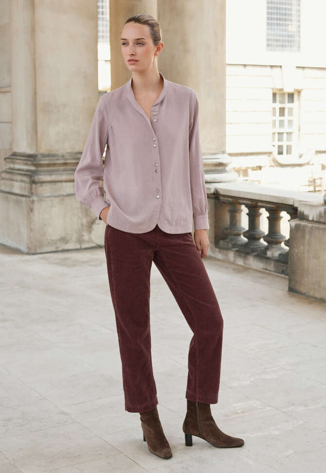 Funnel-neck blouse, Orchid rose, completeTheLook