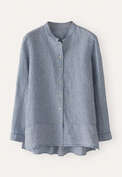 Striped shirt with peplum, Indigo cream, webstill