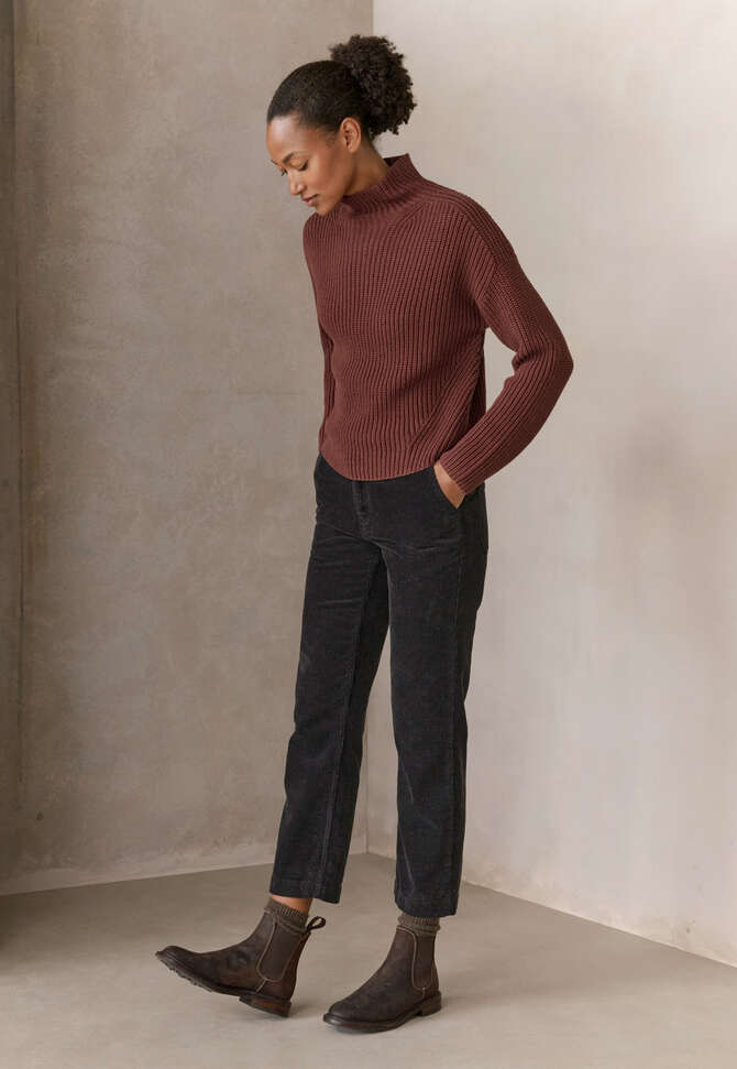 Slim cropped trousers, Brown charcoal, completeTheLook