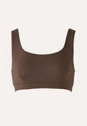 Square-neck bikini top, Coffee, webstill