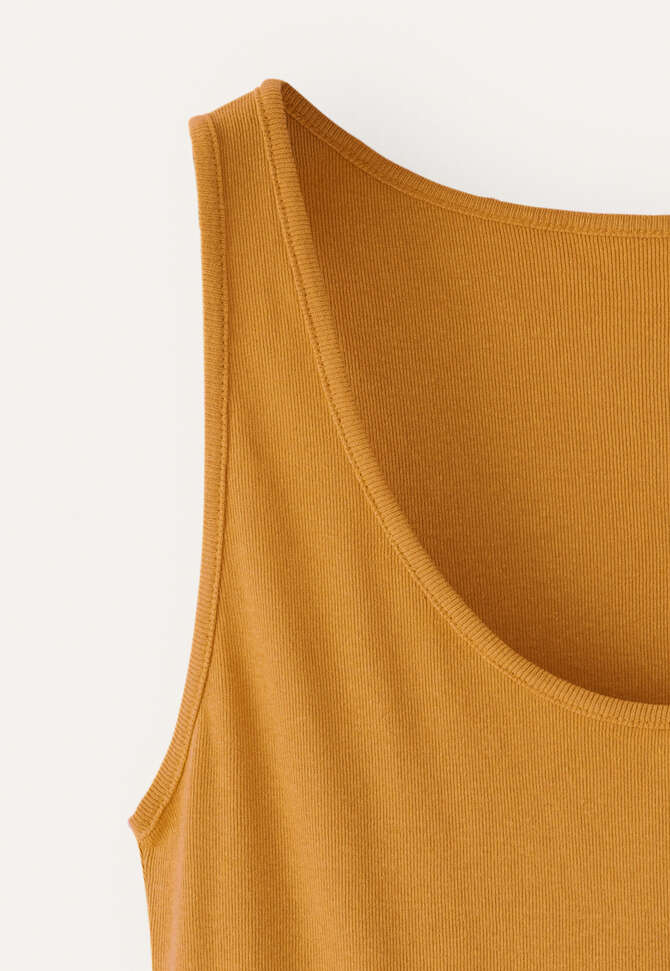 Ribbed vest, Mustard, completeTheLook