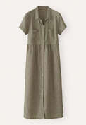 Gathered-waist dress, Dark olive, webstill