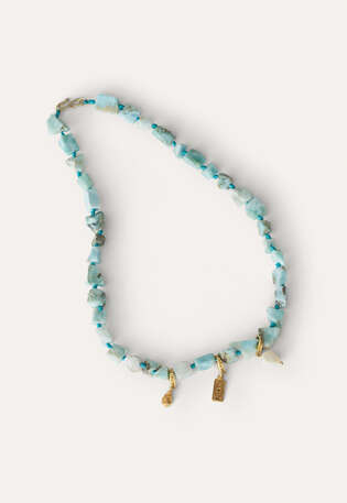 Pebble necklace, Aqua, webstill