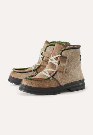 Lace-up boots, Taupe, webstill
