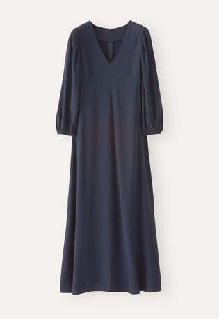 Long v-neck dress, Midnight, webstill