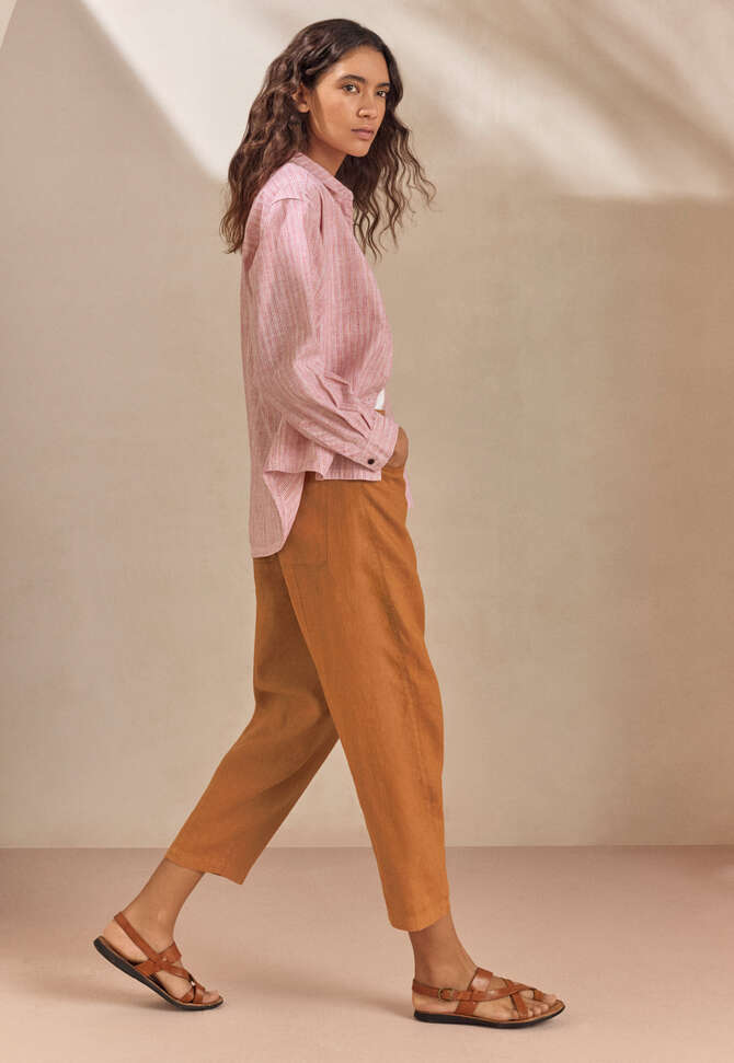 Curved-leg trousers, Toffee, completeTheLook