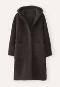 Hooded coat, Brown black, webstill