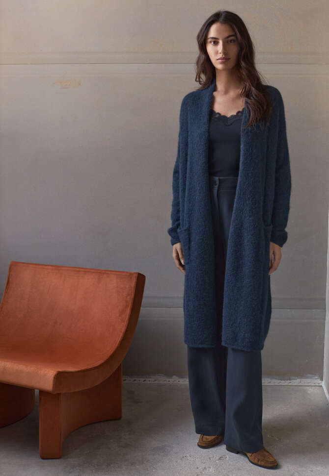 Edge-to-edge cardigan, Dark petrol, completeTheLook