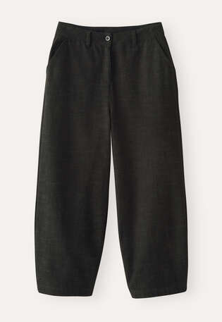 Barrel leg trousers, Brown black, webstill