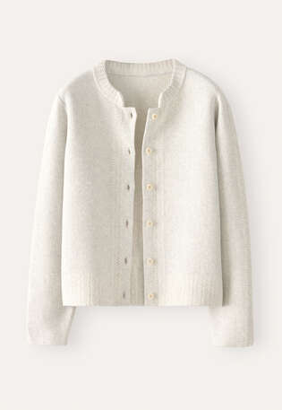 Inlay-stitch cardigan, Pale grey, webstill