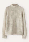 Cable-stitch sweater, Natural stone, webstill