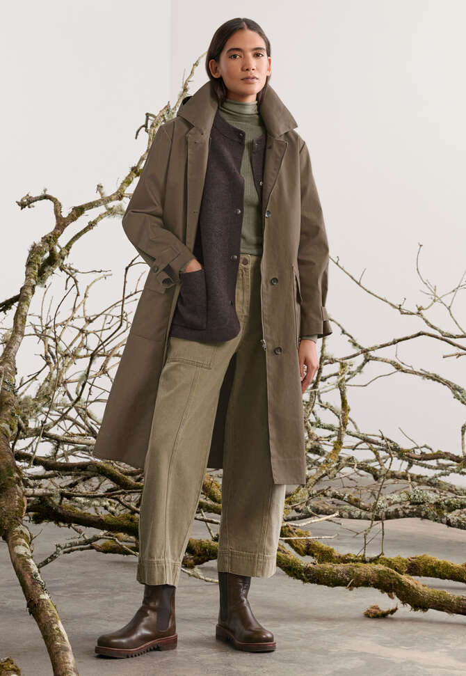 Hooded trench coat, Grey khaki, completeTheLook