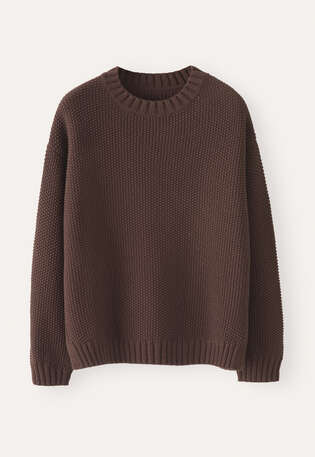 Moss-stitch sweater, Claret, webstill