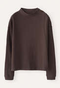 Button-shoulder top, Dark chocolate, webstill