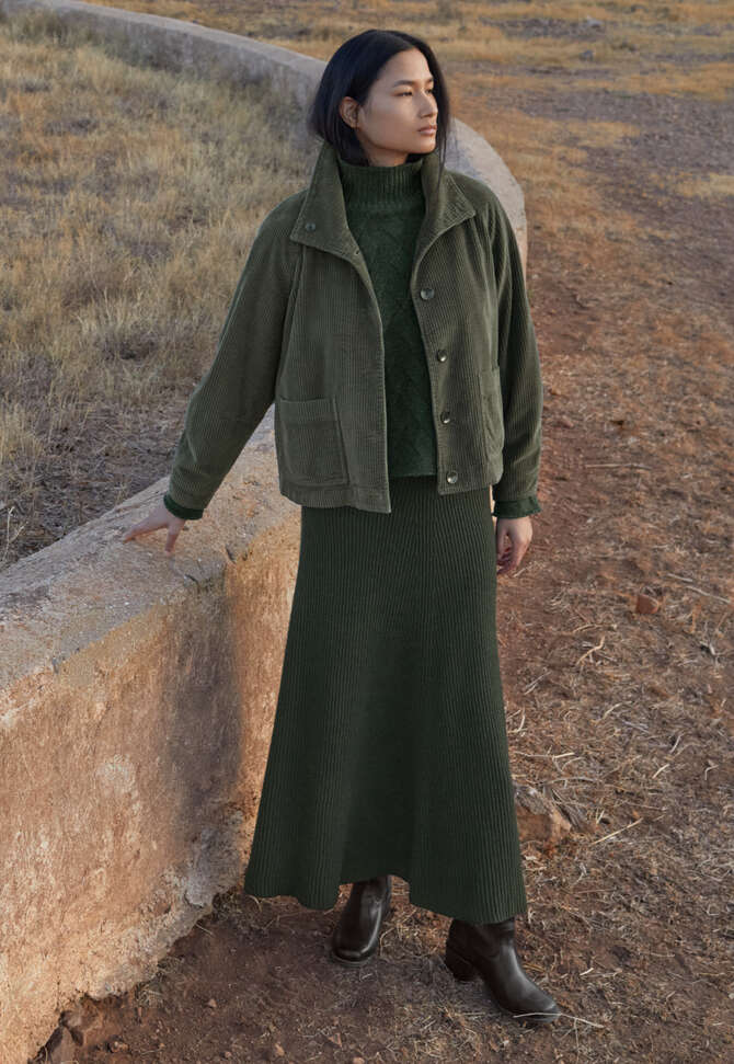 Cord jacket, Dark sage, completeTheLook