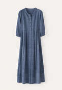 Long checked dress, Indigo denim, webstill