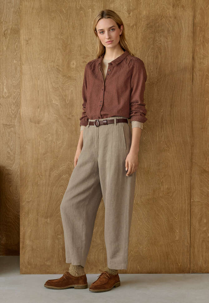 Dot-weave shirt, Rust red, completeTheLook