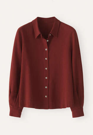 Curved-sleeve blouse, Garnet, webstill