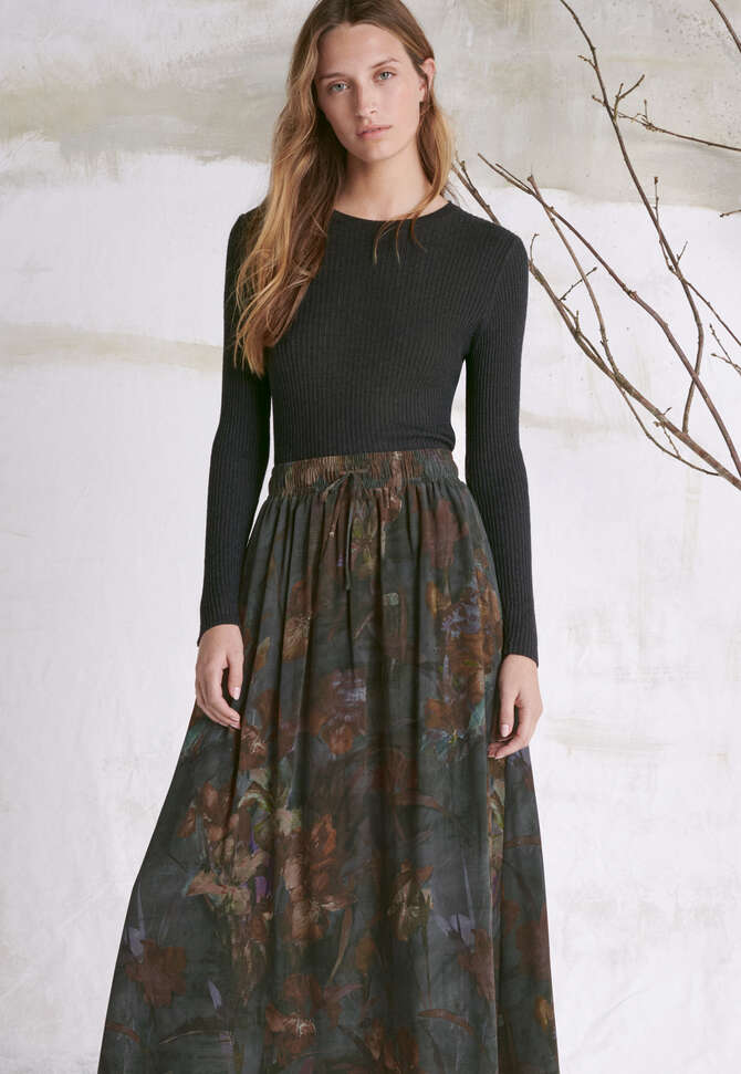 Printed skirt, Charcoal rust, completeTheLook
