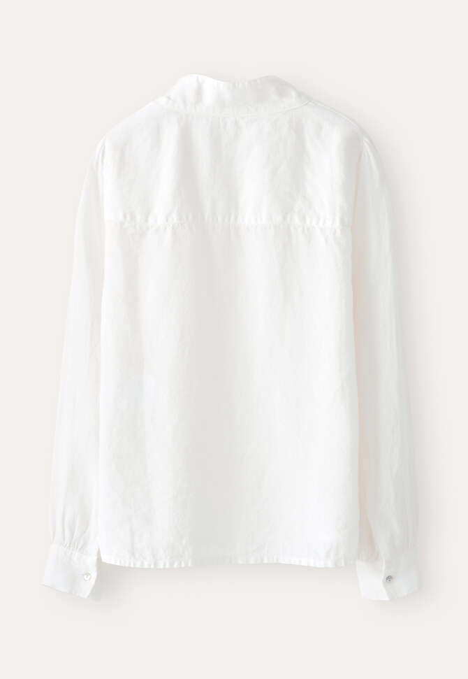 Funnel neck blouse, White, completeTheLook