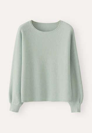 Moss-stitch sweater, Washed aqua, webstill