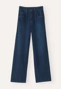 Indigo straight-leg jeans, Dark mid wash, webstill