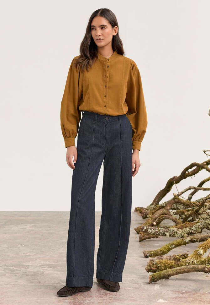 Gathered sleeve blouse, Gold, completeTheLook