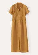 Gathered-waist dress, Ochre honey, webstill