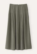 Long pleated skirt, Khaki green, webstill
