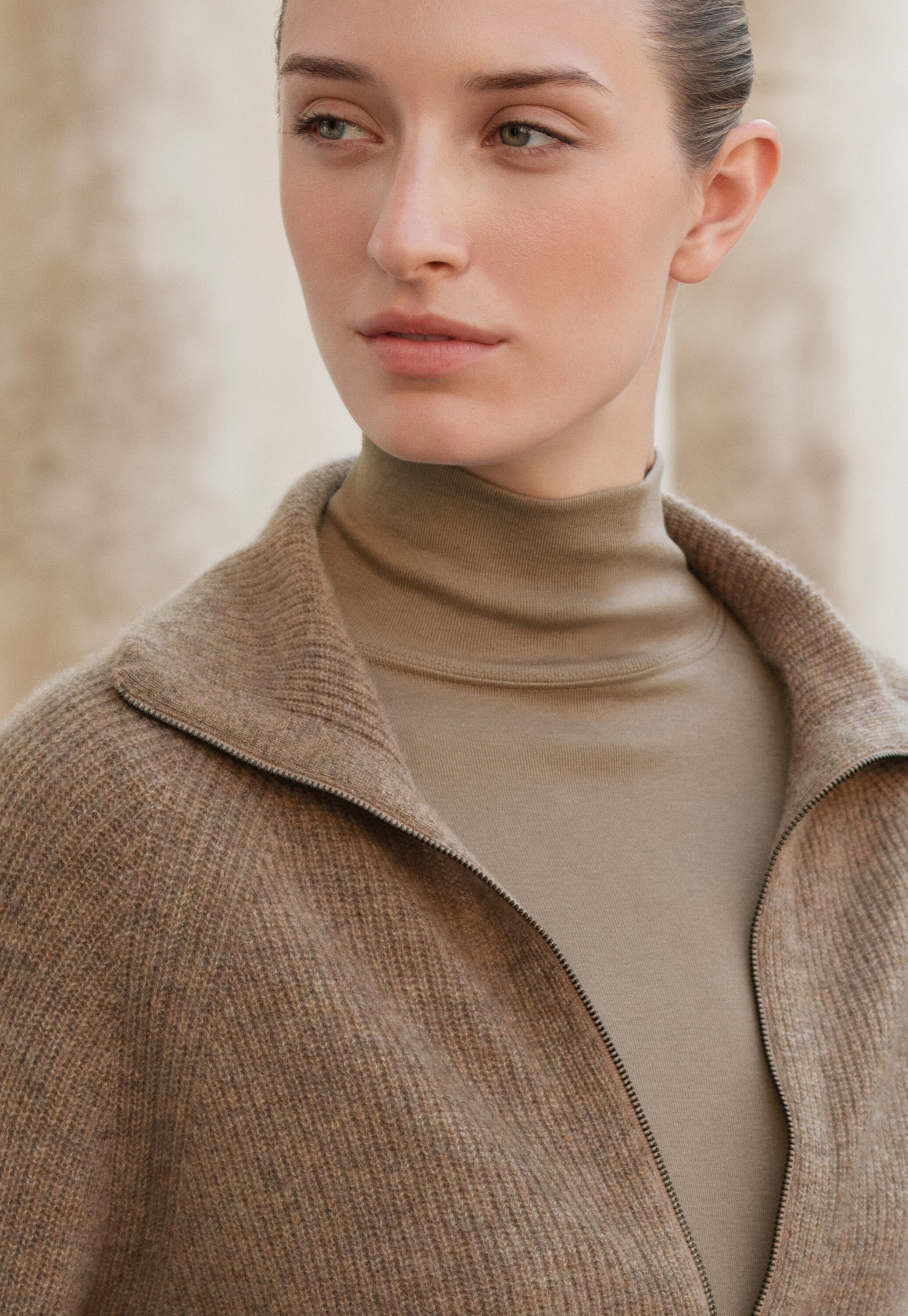 Zip-front cardigan