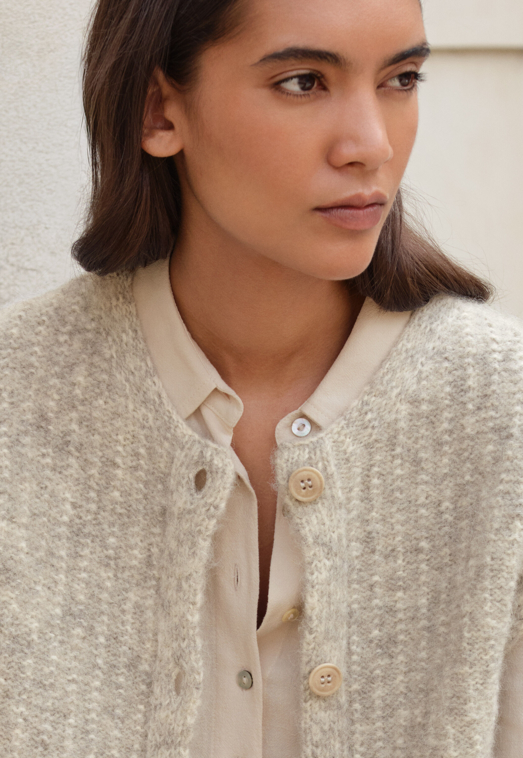 Zip-front cardigan
