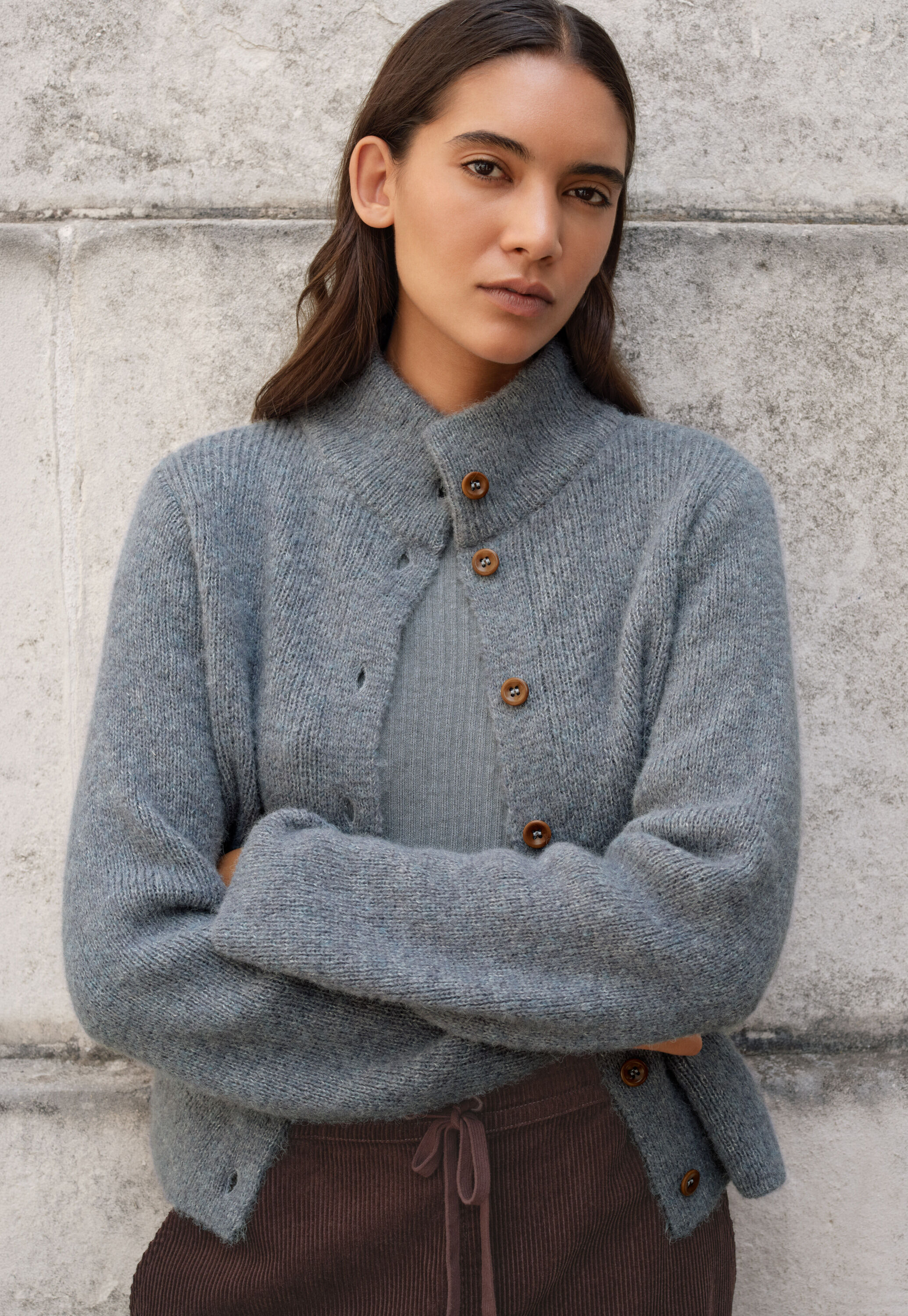 Zip-front cardigan