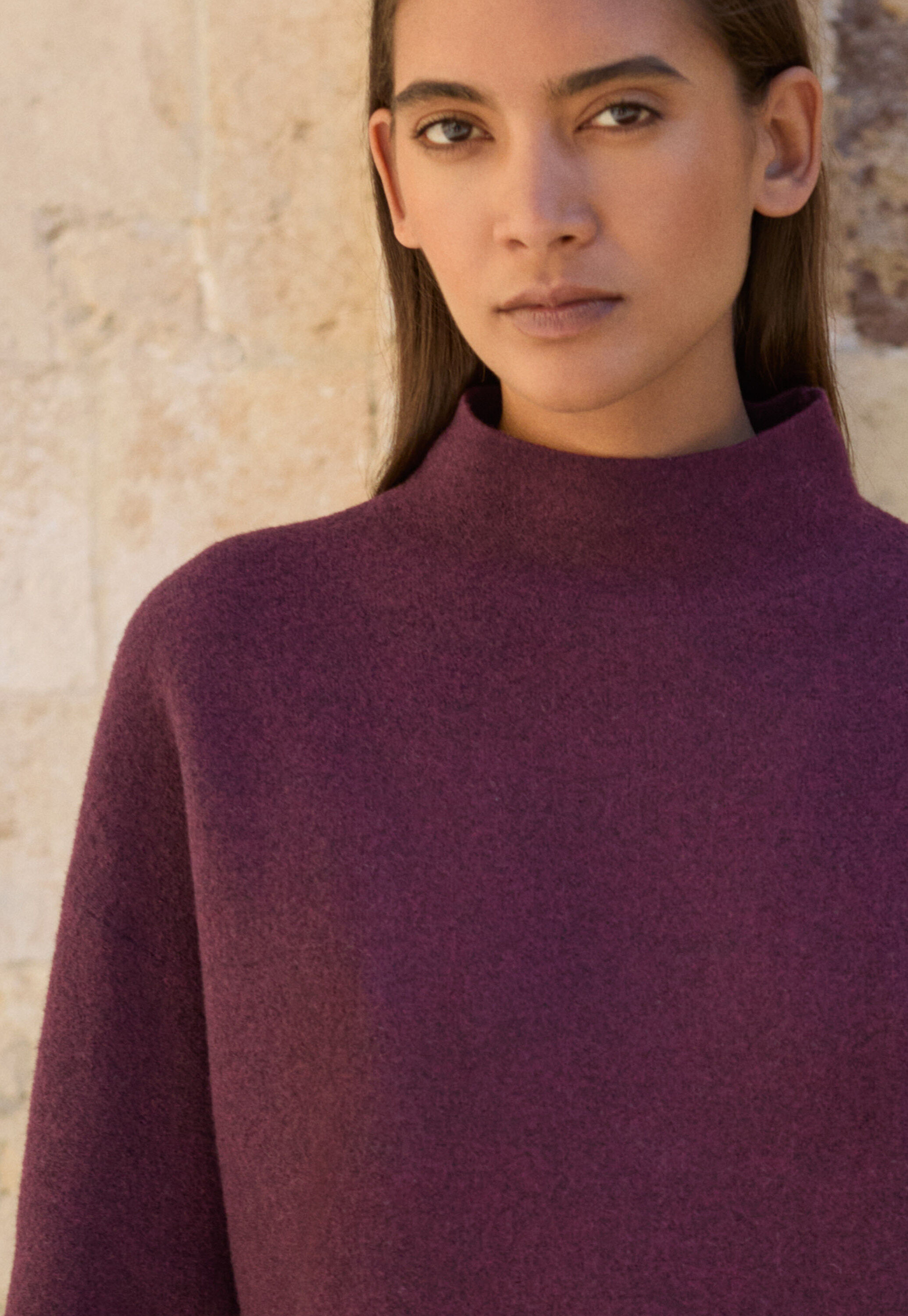 Patch-pocket dress, Aubergine, large