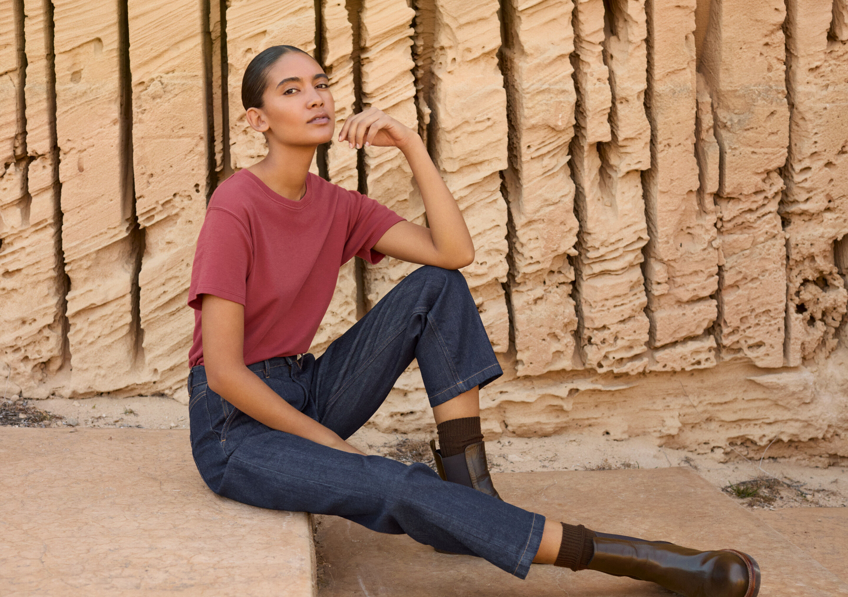 Button-shoulder top