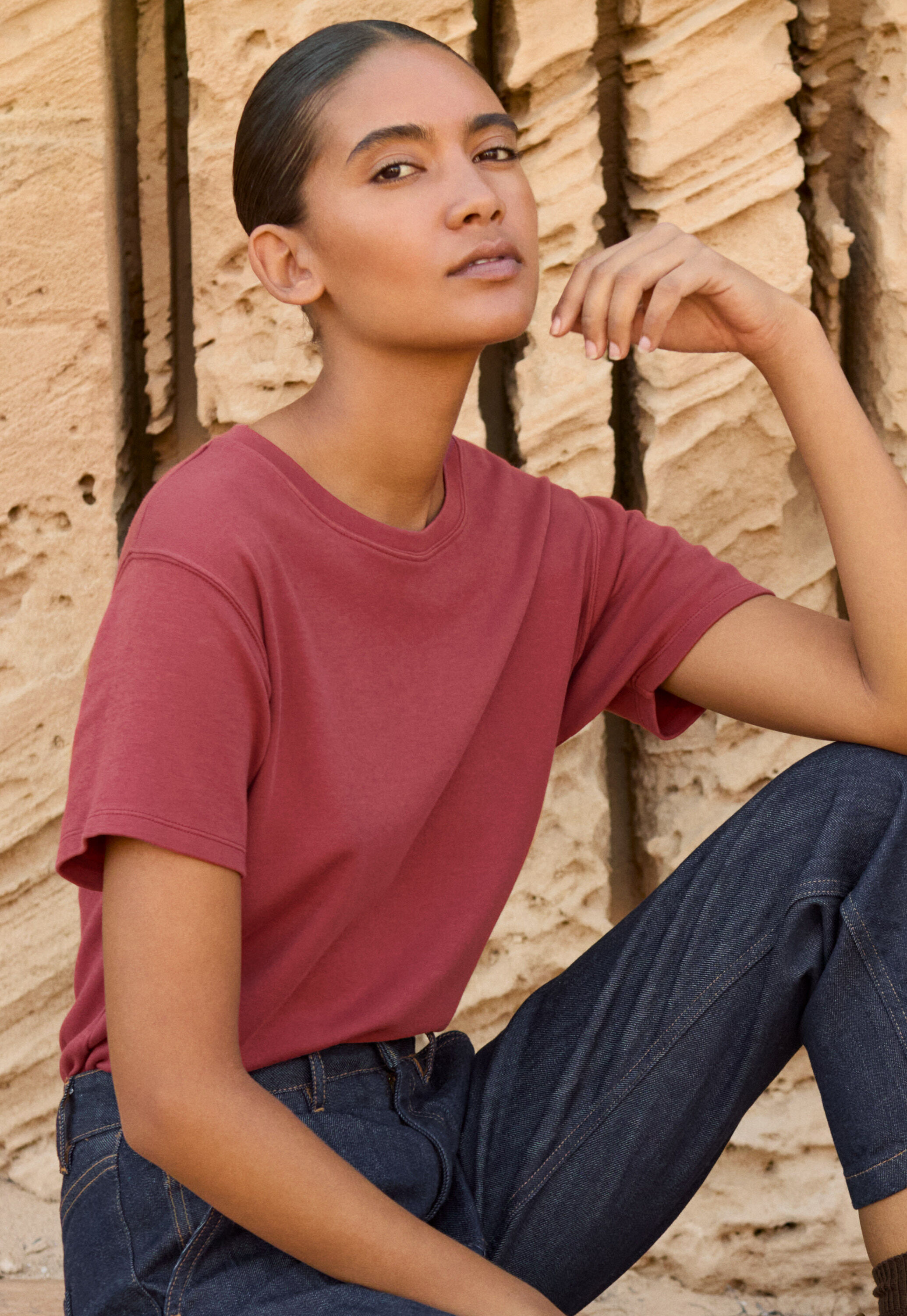 Button-shoulder top