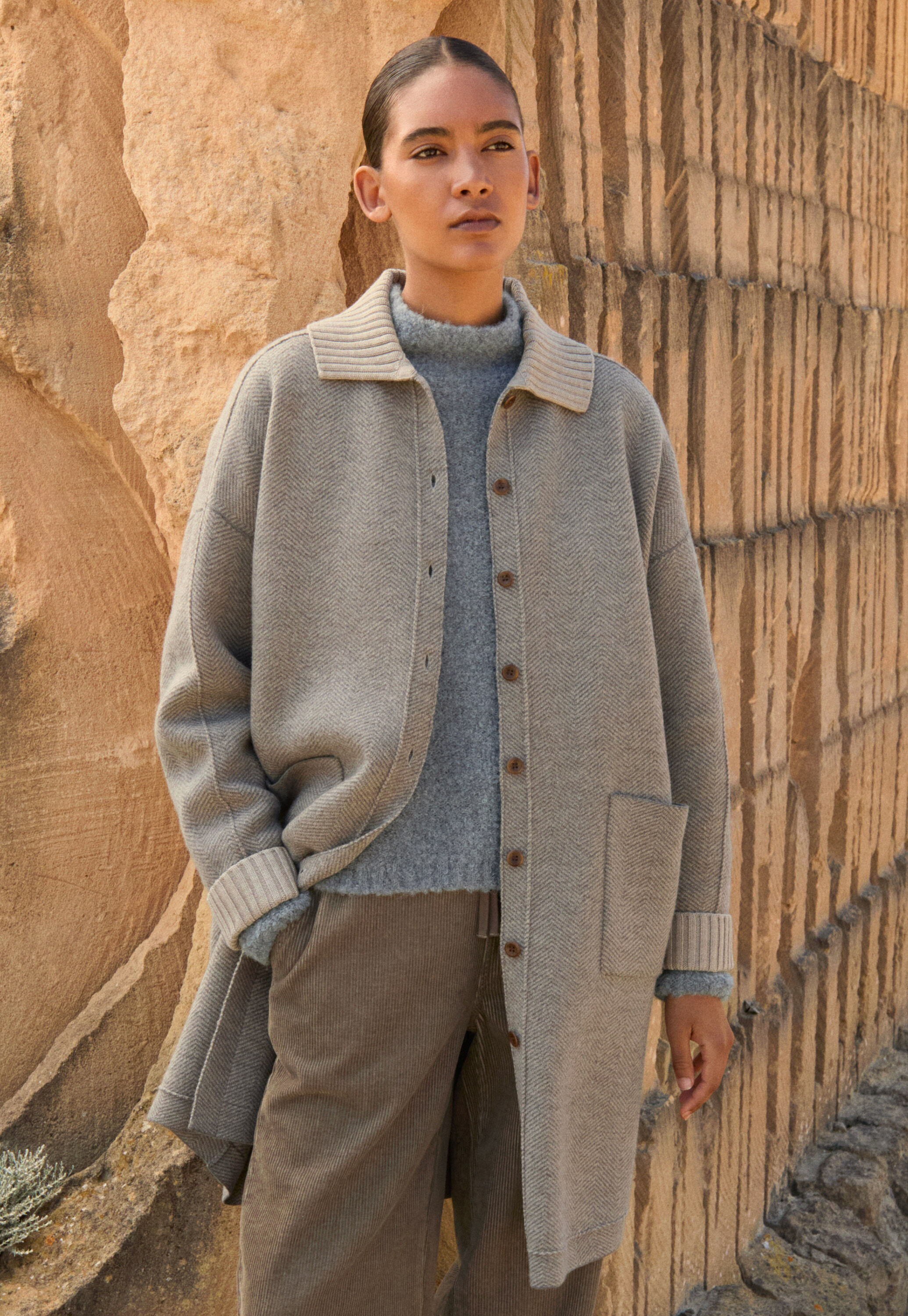 Herringbone coatigan
