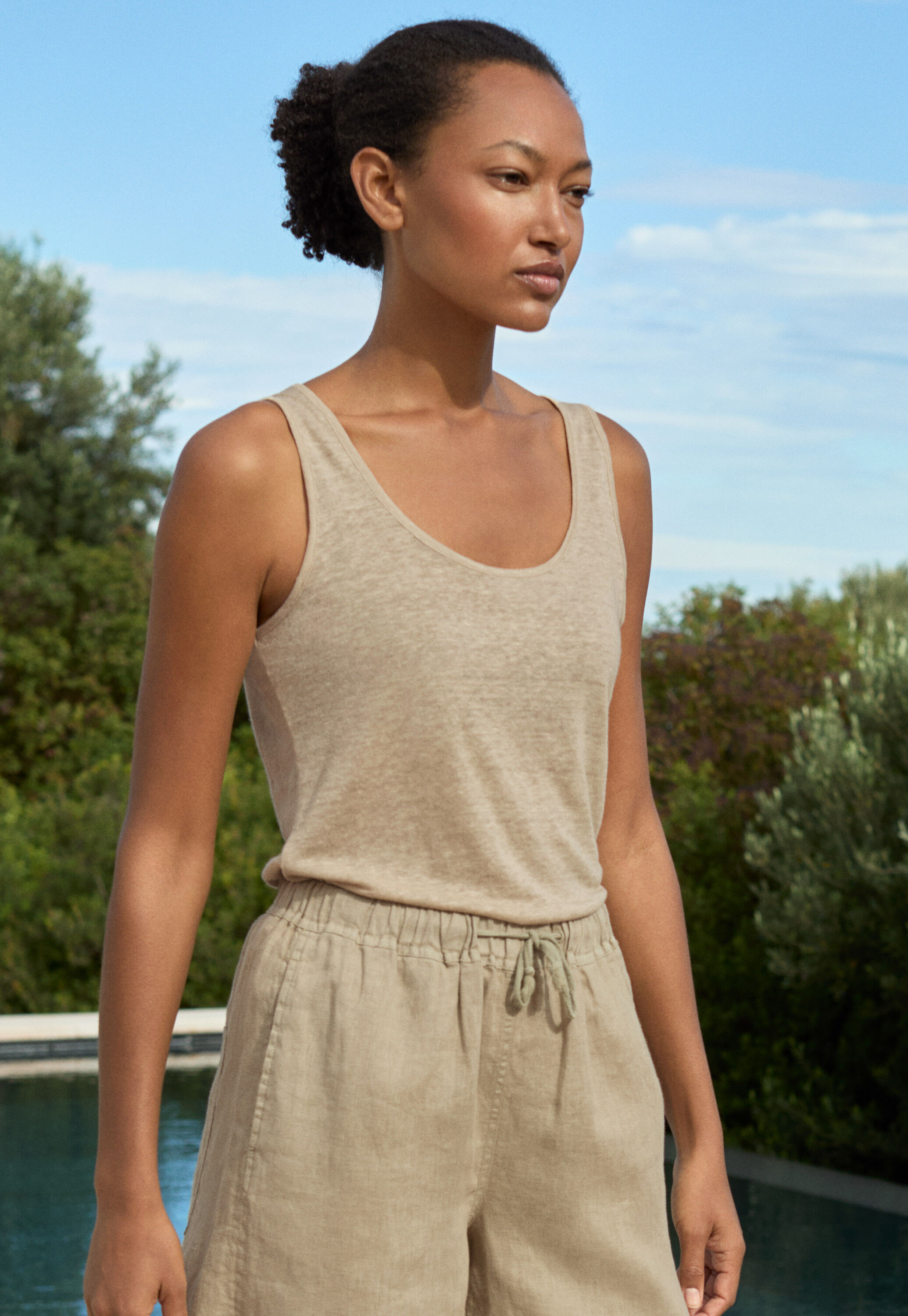 Button-shoulder top