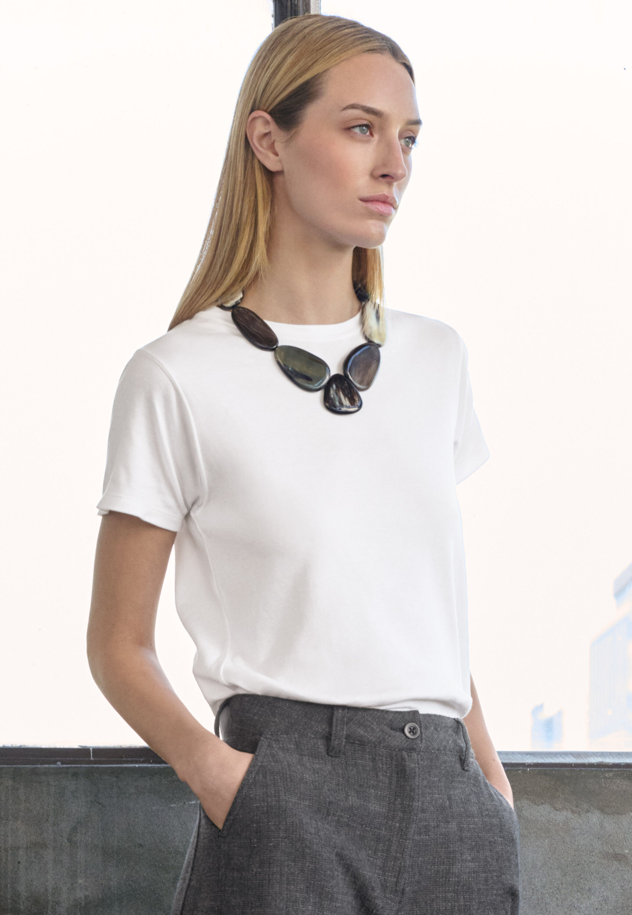 Button-shoulder top