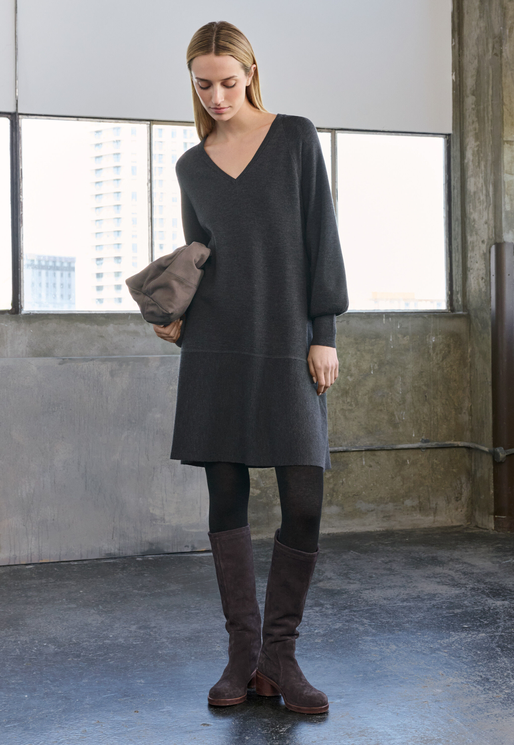 Peplum-detail dress